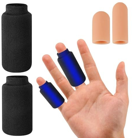 Finger Ice Pack, Ice Gloves for Hands, 2 Pcs Finger Cold Gel Ice Pack with 2 Pcs Finger Protectors, Reusable, Compression for Arthritis, Finger Toe Injury Sprains Relieve Gout, Black