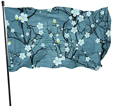 Drapeau Pirate Fleur D'Abricotier Décoration Garden Flag Œillets En Laiton Dans Drapeaux Pour Intérieur Saisonnière Célébrations 90X150Cm