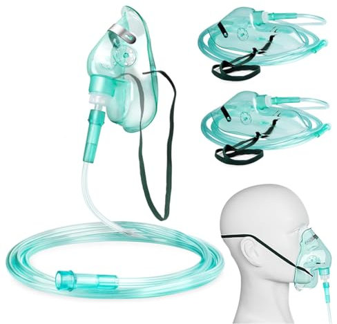 IKOPFLN 3 Stück Sauerstoffmaske für nhalationsgerät, Kompressorvernebler inhaliergeräte für erwachsene, für Erwachsene und Kinder bei Erkältungen inhalator vernebler