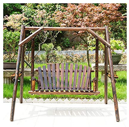 Sedia a dondolo deluxe per 3 persone con supporto, struttura ad arco in legno, amaca per giardino, cortile e mobili da salotto all'aperto, comoda sedia a dondolo per il relax