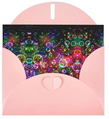 Belles cartes de vœux colorées avec imprimé étoiles arc-en-ciel, enveloppes incluses – Cartes de vœux vierges pour mariages, événements, anniversaires