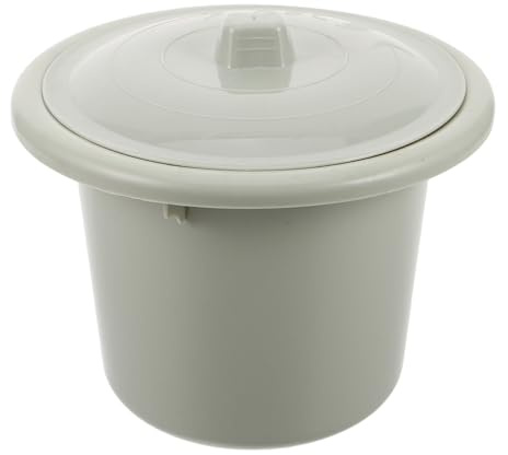 HOLIDYOYO Orinal para Adultos de Plástico con Tapa, Urinario Portátil Verde Azulado, Cubo de Baño Nocturno Espacioso y Sellado, Bacinilla de Emergencia para Cuidado en Hogar y