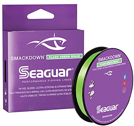 Seaguar Smackdown High Visibility Fishing Line 15lbs, 150yds Break Strength/Length, Flash Green - 15SDFG150