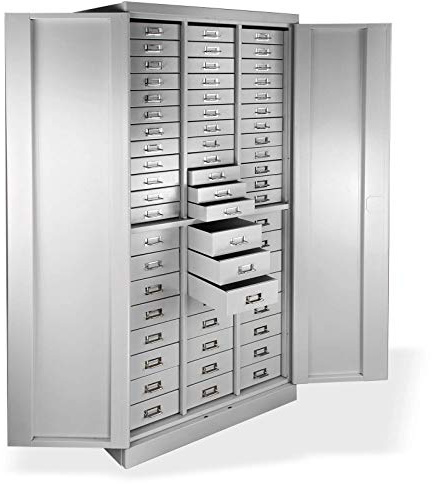 ADB Armoire métallique avec tiroirs/Armoire à outils/Armoire de matériel/Armoire de magasin avec 60 tiroirs, 1790x800x410 mm, Fabriqué dans l'UE