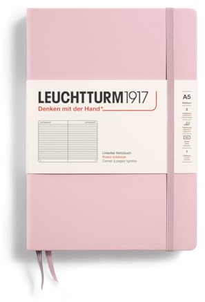 LEUCHTTURM1917 361573 Notizbuch Muted Colours (A5), Hardcover, 251 nummerierte Seiten, Puder, liniert