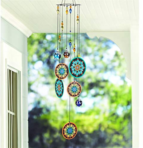 Blumen-Windspiel für den Außenbereich, mit bunten Glasperlen, tiefer Ton, Gedenkstätte, Trauer, Fenster, Garten, hängende Windspiele für draußen