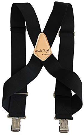 MELOTOUGH Men Side Clip Suspenders| Work Suspenders 2 Wide Trucker Style Suspenders For Men with Heavy Duty Clip,Adjustable(S/M)