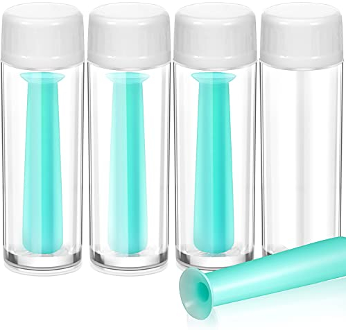 Frienda 4 Stücke Silikon Kontaktlinsenentferner Insatz Täglicher Kontaktentferner Hart Linsenentferner für Monatliche Tägliche, Tragbare Reise Linsenentferner Linsen Saughalter (Grün)