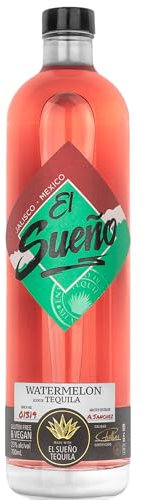 El Sueño Watermelon Liqueur - liqueur made with El Sueño Tequila Silver and blended with fresh watermelon fruit, presenting a refreshing flavour balanced with vibrant agave notes, 70cl, 25% ABV