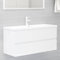 WIFESE Waschbeckenunterschrank Hochglanz-Weiß 100x38,5x45 cm Badezimmer Möbel Waschtischunterschrank mit 1 Schublade für Waschraum Sein Badezimmer Klaren Linien & Schlanke Design