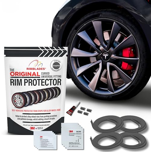 Rimblades Original Graphite Alloy Wheel Protectors - Fits Up to 24” x 4 Wheels | For Curved/Round Edge Wheels | 9 Colour Options | Easy DIY Fit | Car Exterior Accessory