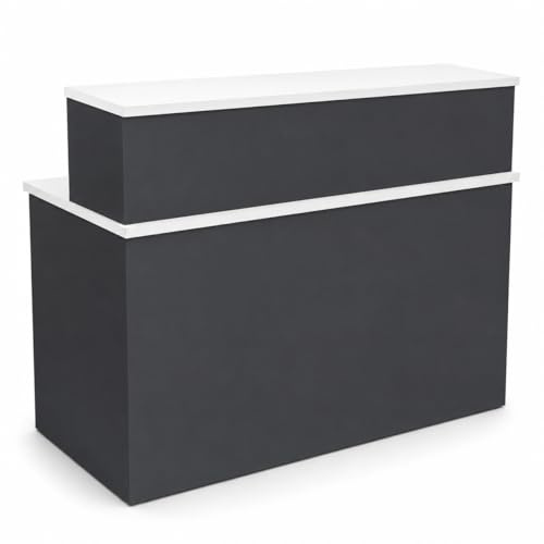 OFILIKE Mostrador de Recepción Apolo, Mesa de Recepción para Oficina, Clínica, Peluquería, 140cm Ancho, Gris Grafito