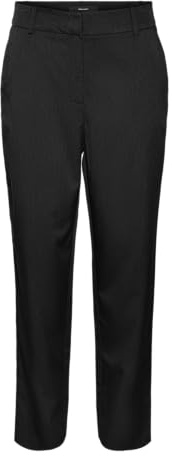Vero Moda Vmnila MW Tapered Pant Noos Pantalones de Tela, Negro, 34W / 32L