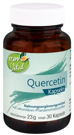 KOPP Vital® Quercetin | 30 Kapseln | 23 g | ein Flavonoid und sekundärer Pflanzenstoff | Nahrungsergänzungsmittel