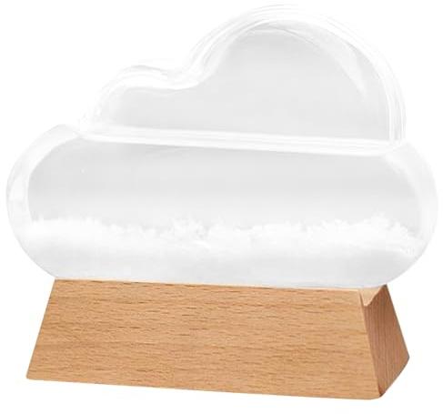 Wetterstationen Sturm Glaswetter Vorhersage Wolkenform Sturmglas Wetter Prädiktor mit Holzbasis Dekorative Wetterstation Flaschenverzierung für Büro -Wohnkultur Geschenk