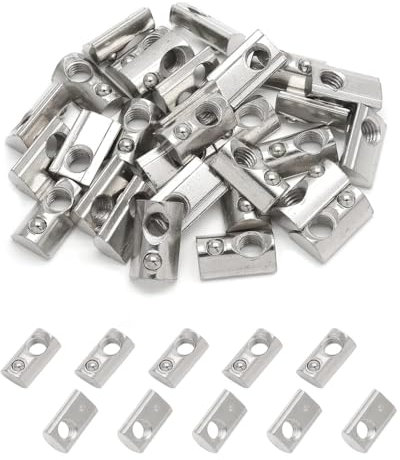 KGDUYC 20 tuercas ranuradas M6, tuerca ranurada de 6 bolas, rosca de tuerca ranurada serie M6 30 con bola de resorte, tuerca deslizante con ranura en T para impresora 3D(9)