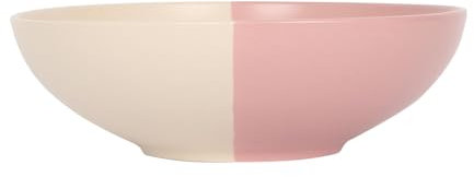 Nicola Spring Stoneware Pasta Bowl - 20.5cm - Dusty Pink - Pack of 1 - Ceramic Two Tone Noodle Bowls Tableware Dishwasher & Microwave Safe Crockery for Dessert, Pasta, Soup, Cereal, Rice