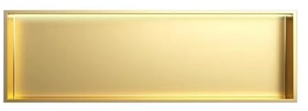 GLFNB Nicho de Ducha de Pared de Acero Inoxidable con luz LED incorporada, Estante de Almacenamiento Individual, Hueco para Mejorar el hogar, Dorado (92 x 32 x 12,5 cm)