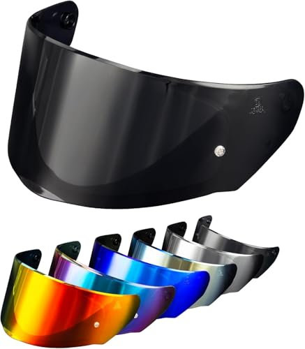 PSLER Visera de Casco para LS2 Outer FF320 Rapid FF353 Assault FF328 Stream FF800, Visera Tintada para Casco de Motocicleta Accesorios de Repuesto(Negro Oscuro)