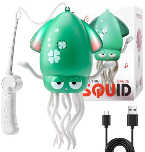 71Nmly Juguete Mágico de Pulpo Bailarín,Electric Dancing Octopus Toy,Automático para Evitar Obstáculos Pulpo Bailarín Eléctrico con LED y Música,Loco Pulpos Automático de 8 Patas para Bebé Luchador