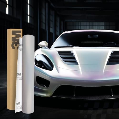 Finest Folia 3M 2080 Lámina autoadhesiva para Coche, Moto y Barco, 30 x 152 cm, lámina Protectora de Pintura 3D con Canales de Aire para laminar, SP280 Satin Ghost Pearl