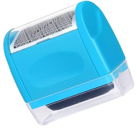 Address Blocker Stamp – 1.5-Inch Wide Identity Theft Protection Roller Stamp – Confidential Data Redaction for Mail, & Documents – Easy-to-Use