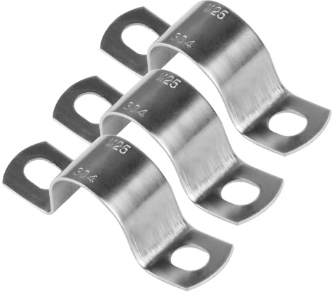 20 Pz Morsetti per Tubi a U da 25 mm, Fascette Stringitubo in Acciaio Inox Ø25 mm, Morsetto per Tubi a U, Stringitubo a U Fascetta per Fissaggio di Tubo dell'acqua Gas Cavi(25mm)