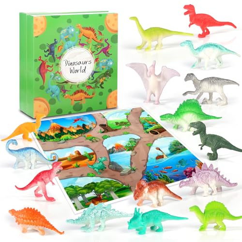 OKYUK Calendario de Adviento, Calendario Adviento de Dinosaurios para Niños con 16 Dinosaurios Únicos, Calendario Juguetes para Niños de 3 Años en Adelante