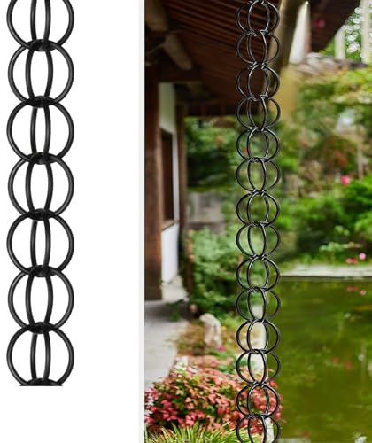 Dtyubfg Catene da Pioggia per Esterni - Chain Pioggia per Esterni - per La Casa E Giardino per Grondaie, Grondaie, Drenaggio Deviare L'acqua in Alluminio - 4m(13ft)