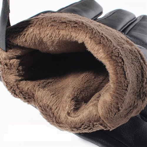 WEOKDFHA Skidhandskar herr vinterhandskar pekskärmsguide med svart foder för skidåkning (Black Fleece Lining, L)
