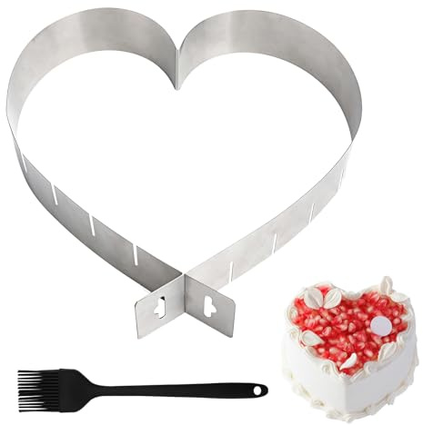 Ajustable Molde para hornear con forma de corazón, forma de corazón