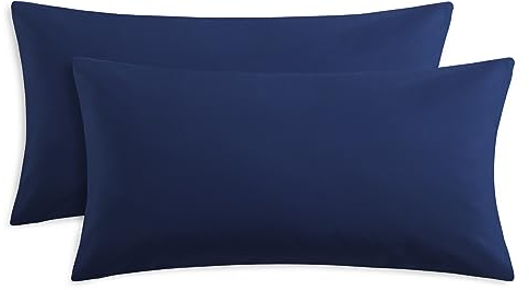 RUIKASI Kissenbezug 40 x 80 Blau 2er Set - Oeko Tex Kopfkissenbezug 40x80 Dunkelblau Kissen Bezug 40x80cm mit Reißverschluss aus Mikrofaser, Polsterbezug Doppelpack Set Pillow Case Pillow Cover