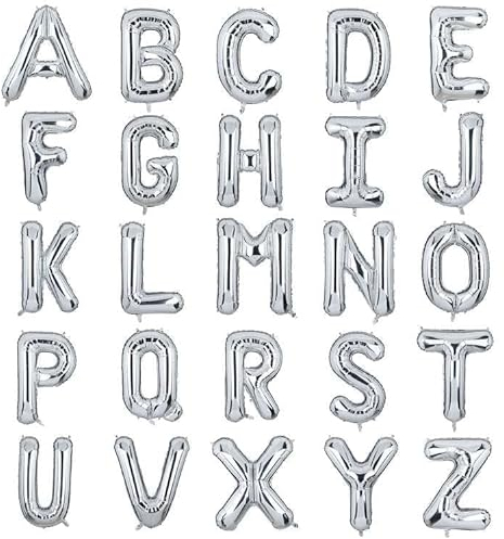 Palloncino Lettere M Argento XXL Grandi 100 cm Mylar Alfabeto Ballon Per Anniversario Festa Compleanno,Baby Shower,Matrimonio Decorazione (Argento M)