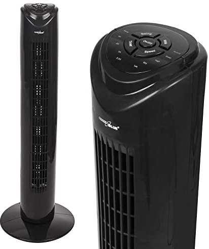 Green Blue GB645 Ventilateur colonne avec télécommande 3 modes 3 vitesses oscillation 80° 45W Minuterie Hauteur 82 cm