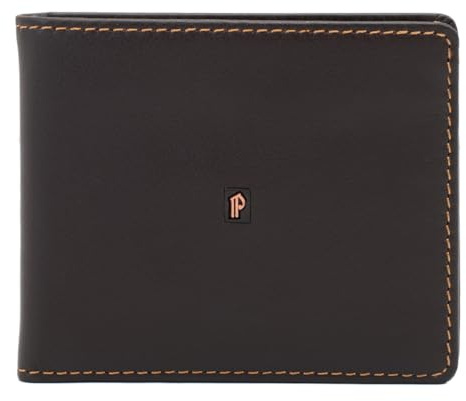 Pielnoble PE320 Cartera Marron de Piel Legitima Tarjetero para Hombre | Billetera con Protección RFID, Doble Billetero.