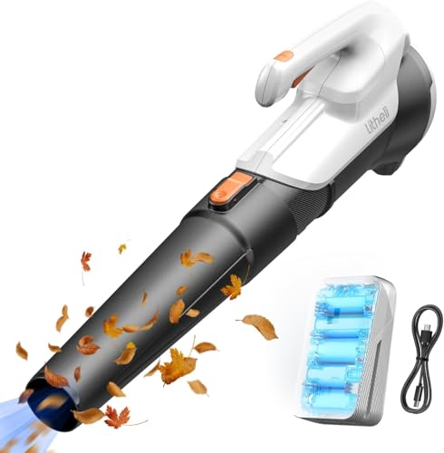 Litheli Souffleur de feuilles sans fil, 604 m³/h, 137 km/h, vitesse de l'air, souffleur de batterie 20 V, puissant souffleur électrique de jardin pour souffler les feuilles, la poussière d'herbe