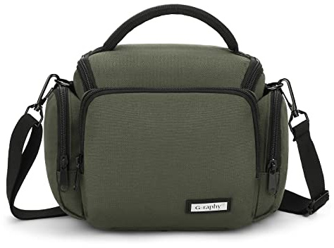 G-raphy Camera Bag DSLR SLR Camera Case Small Photographers with Removable Dividers and Straps for DSLR Cameras, Lenses and Other Camera Accessories (Army Green)