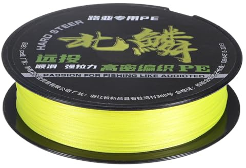 M METERXITY Braided Fishing Line, 164 Yards 0.23mm Dia Abrasion Resistant Colored Fishing Line for Saltwater/Freshwater/Ice Fishing, 8 Strand Super Strong Zero Stretch [Yellow]