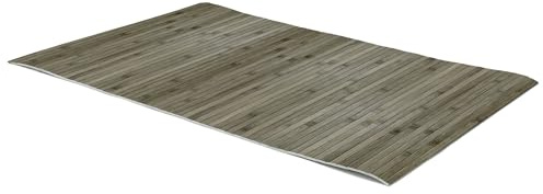 Comart - Tappeto Cucina Bamboo - 50x180 cm - Fondo Antiscivolo - Lavabile - Bambù Naturale Trattato - Resistente agli Schizzi - Passatoia Multiuso - Effetto Legno Opaco - Bambu Colorato - Grigio