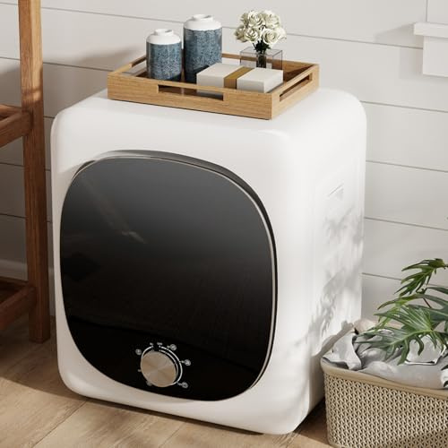 HOMFME 4KG Vented Tumble Dryer, Mini Clothes Dryer with 5 Drying Modes, 180mins Timer, Stainless Steel Tub, Overheat Protection, 800W Compact Laundry Dyers for RV Apartment Dorm Home