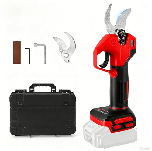 Troncarami a batteria compatibile con Milwaukee M 18 V batteria (senza batterie), cesoie senza spazzole a 2 marce, display digitale, diametro di taglio 30 mm, mola e lame di ricambio (Solo strumento)