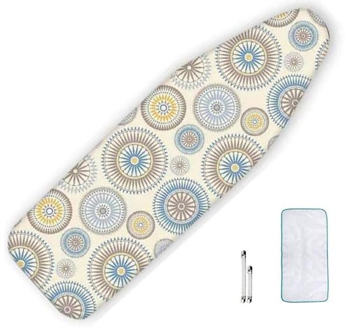 OPOLDBDMAC 90x30cm 100x35cm Strykjärnsöverdrag Med Tjock Vaddering, Ersättningsöverdrag I Bomull För Strykbräda, Elastiska Skyddande Överdrag För Strykbräda(Natural,122x38cm/48x15in)