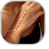 Chihayafuji S925 Silver Hand Chain Bracelets for Women 14K Gold Trendy Dainty Finger Ring Hands Chains Bracelet Stackable Cubic Zirconia Link Non Tarnish Daily Party Jewelry Gift