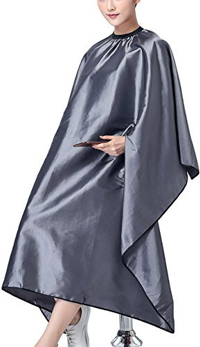 OLizee Hair Cut Hairdressing Cape Cloth Apron Stretch Out Hand Waterproof Salon Barber Gown 57 x 63, (Grey)