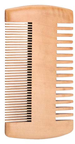 Doppelseitiger Bartkamm, Beard Holzkamm, Holzbartkamm Antistatischer Holztaschenkamm mit doppelten feinen und groben Zähnen zum Styling oder zum Auftragen von Ölen