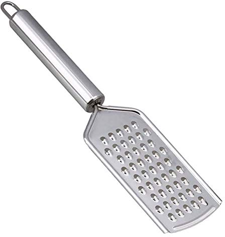 Grattugia da cucina, in acciaio inox, per limone, cioccolato, formaggio, arancio, zenzero, 24,5 x 6 cm, argento, confezione da 1