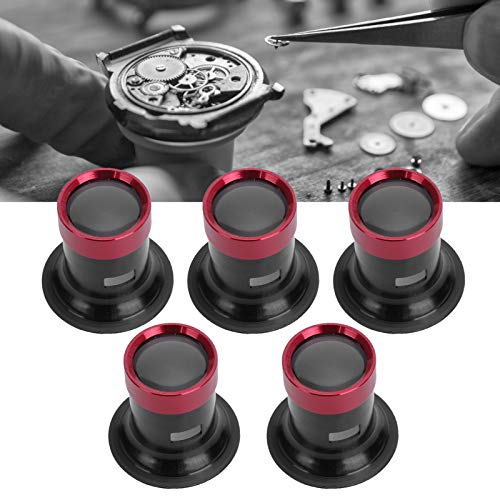 Uhr Reparaturlupe, 5 Stück Aluminiumlegierung Lupe Reparatur Uhr Werkzeug Lupe für Uhrmacher Uhrmacher Auge Okular Feinmechanikerlupe