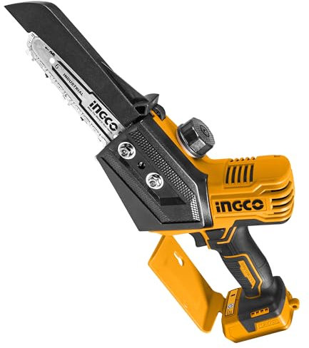 INGCO Mini motosierra sin escobillas de iones de litio de 20 V (solo cuerpo) de 6 pulgadas, mini motosierra inalámbrica con una sola mano para cortar madera, recortar ramas de árbol CGSLI2068
