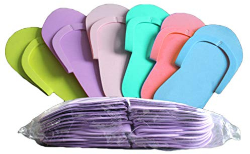 Babouche Lot Claquette pour Invités Jelly Pedicure 36 Paires Slippers Mousse Eva Mousse Pantoure de Pédicure Sandale Anti- pour Spa Beach Color Tongue Usage Unique Tong Lot Chausson Invité