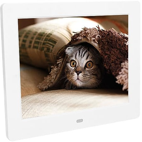Cornici Digitali da 8 Pollici, Display LCD per Foto con Orologio e Calendario 800x600 IPS, Condivisione di Foto Video, Decorazioni per Montaggio a Parete/scrivania, Display